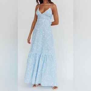 Later Days Cami Strap Maxi Dress Paisley Blue